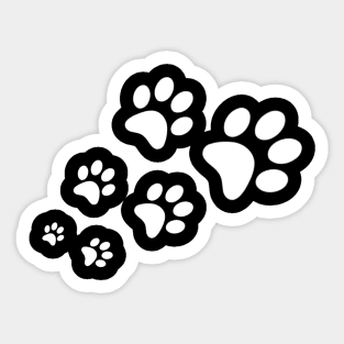 Paws Dogs Cats Cute Animal Love Gift Family Black Funny Sticker